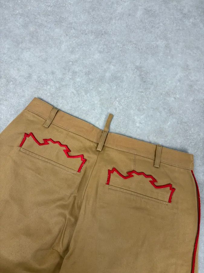 Dsquared2 1990s Dsquared2 Beige & Red Lined Flared Pants Size US 32 / EU 48 - 9 Thumbnail