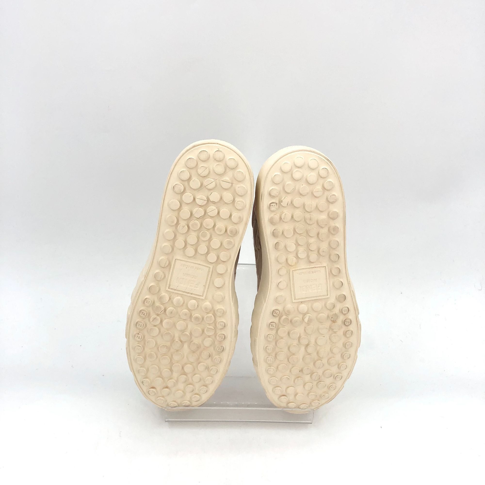 Fendi Fendi Roma Beige Jacquard Lace-Up Logo Sneakers 37.5 Womens Size US 7 / IT 37 - 6 Thumbnail