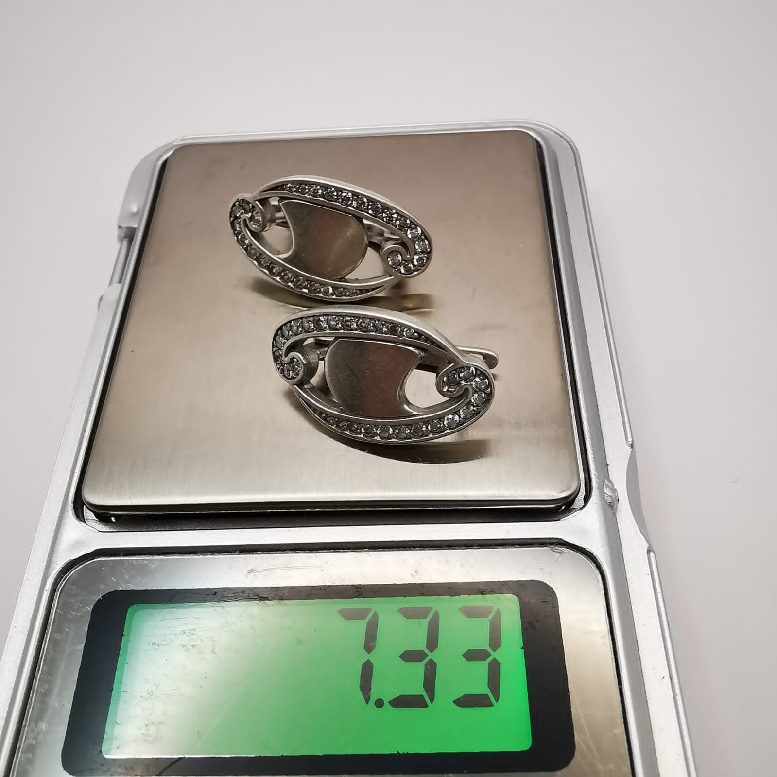 Sterling Silver × Vintage Vintage 925 Sterling Silver Earrings Cubic Zirconia 7,3g Size ONE SIZE - 6 Thumbnail