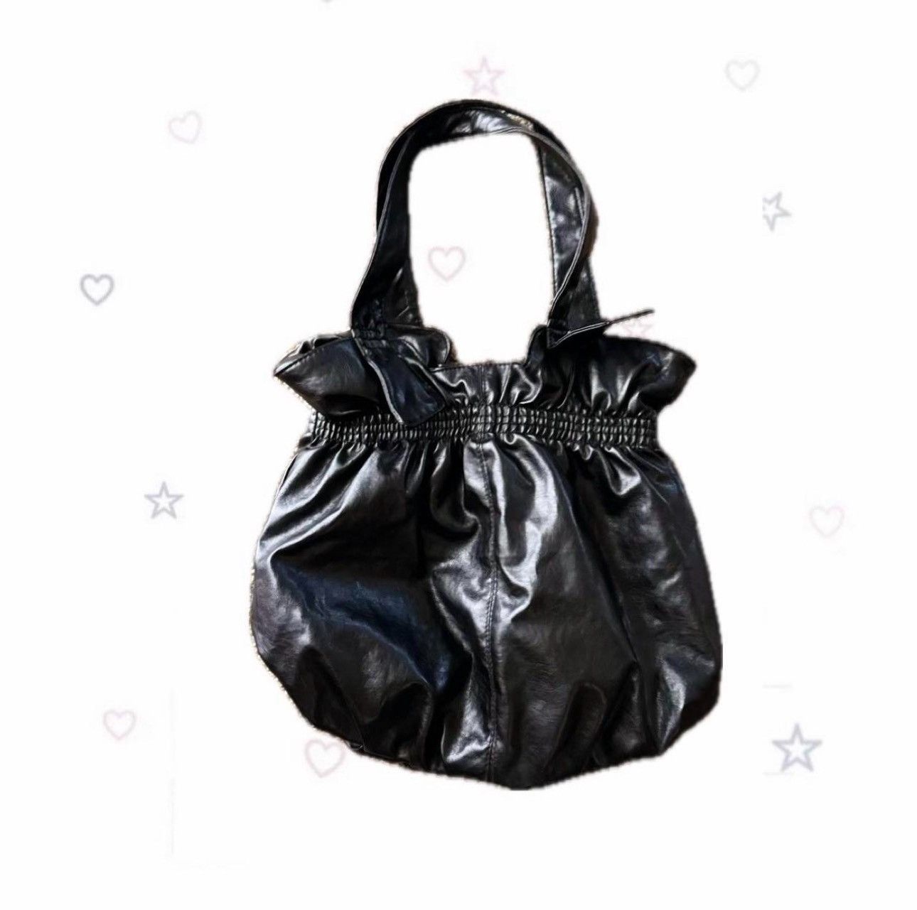 Designer × Other × Vintage Black Faux Leather Boho Y2K Laptop Bag | Emo Gothic Style Size ONE SIZE - 1 Thumbnail