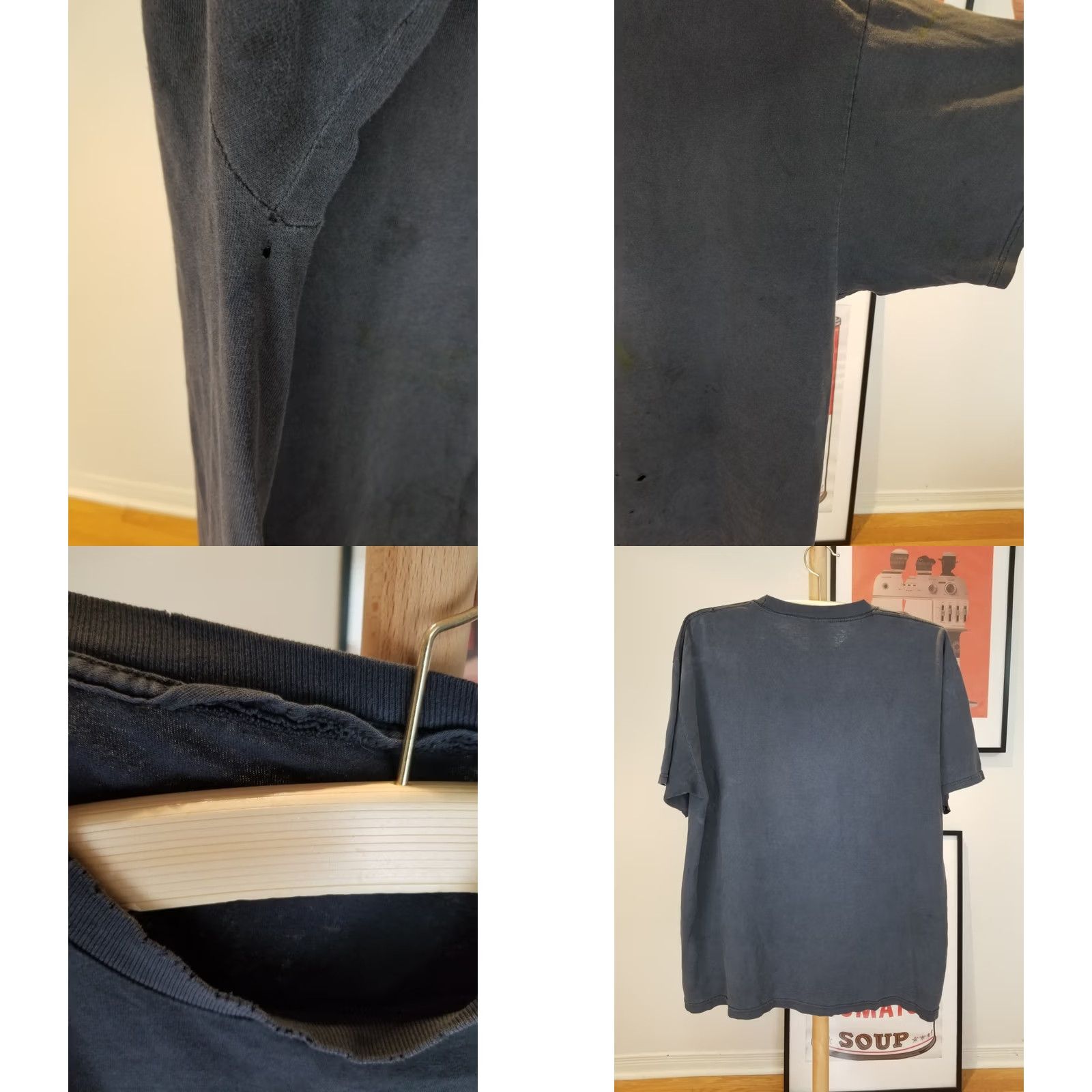 Vintage VINTAGE UNBRANDED BLACK SUN FADED DISTRESSED COTTON T-SHIRT XL MEN Crew Neck Short Sleeve T-Shirt Size US XL / EU 56 / 4 - 8 Thumbnail
