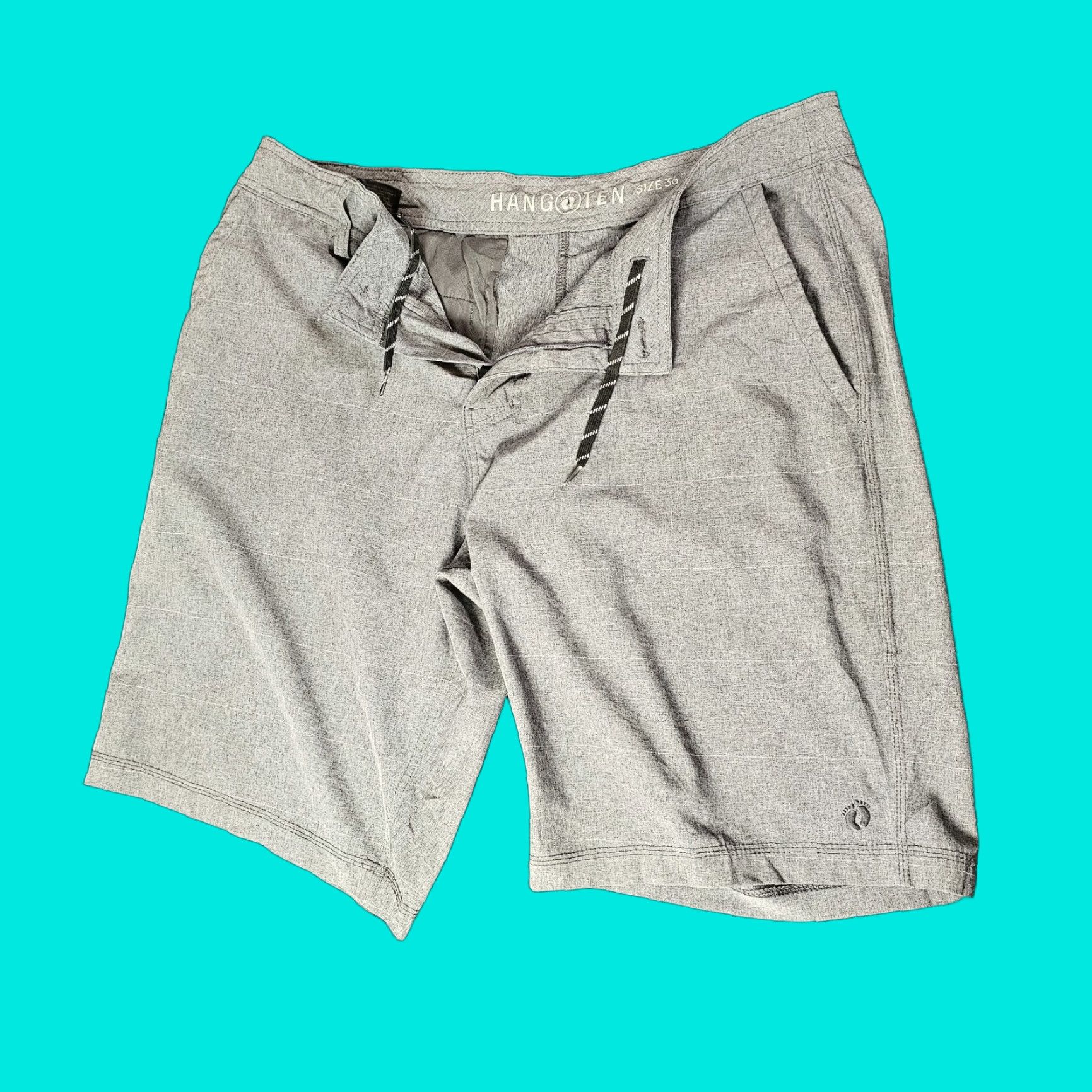 Hang Ten Hang Ten Mens Shorts Size 36 Gray Quick-Dry Stretch Bermuda Drawstring Waist Size US 36 / EU 52 - 1 Thumbnail