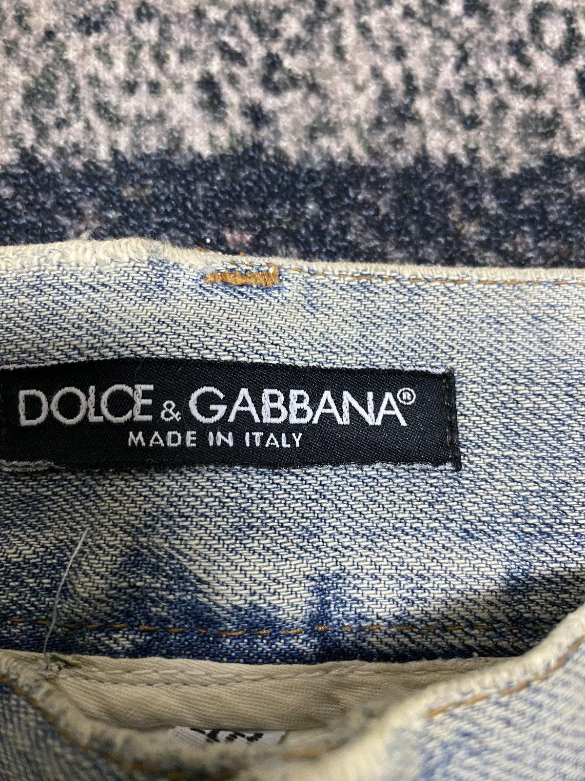 Dolce & Gabbana Vtg Dolce & Gabbana Distressed Painted Jeans Size US 35 - 14 Thumbnail