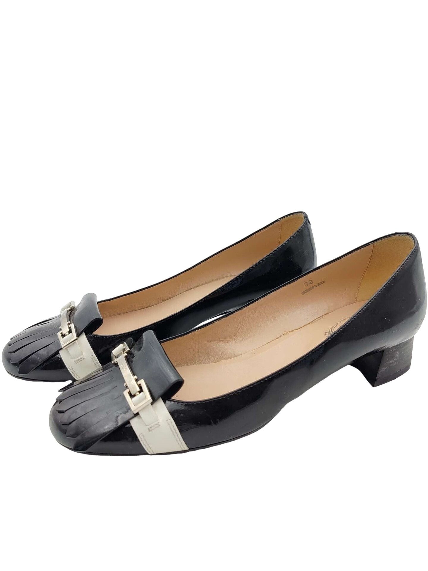 Tod's Tod's Tasselled Patent Block Heel Pumps Size 38 Size US 8 / IT 38 - 1 Thumbnail