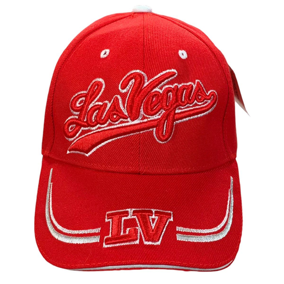 Vintage Vintage Las Vegas Red White Adjustable Trucker Strapback Hat Size ONE SIZE - 1 Thumbnail