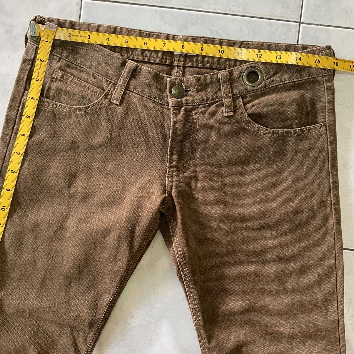 Le Grande Bleu (L.G.B.) L.G.B. Brown Canvas Pants Utility Cargo Pocket & Distress Size US 31 - 15 Thumbnail
