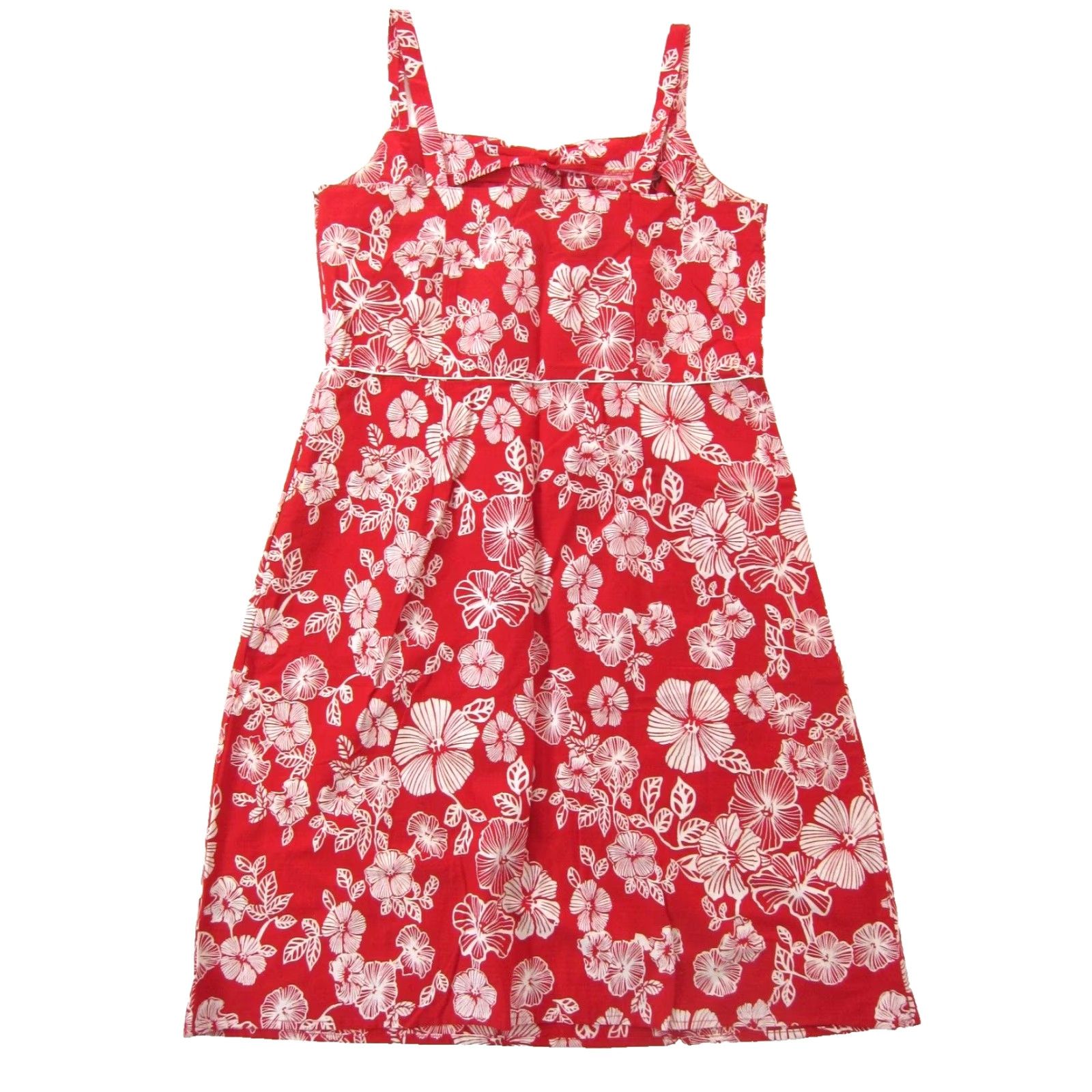 Faded Glory Faded Glory 100% Cotton Red White Hawaiian Floral Tank Dress Women 10 Sun Maxi Sundress Dress Hawaiian Theme Womens 10 Size L / US 10 / IT 46 - 2 Thumbnail