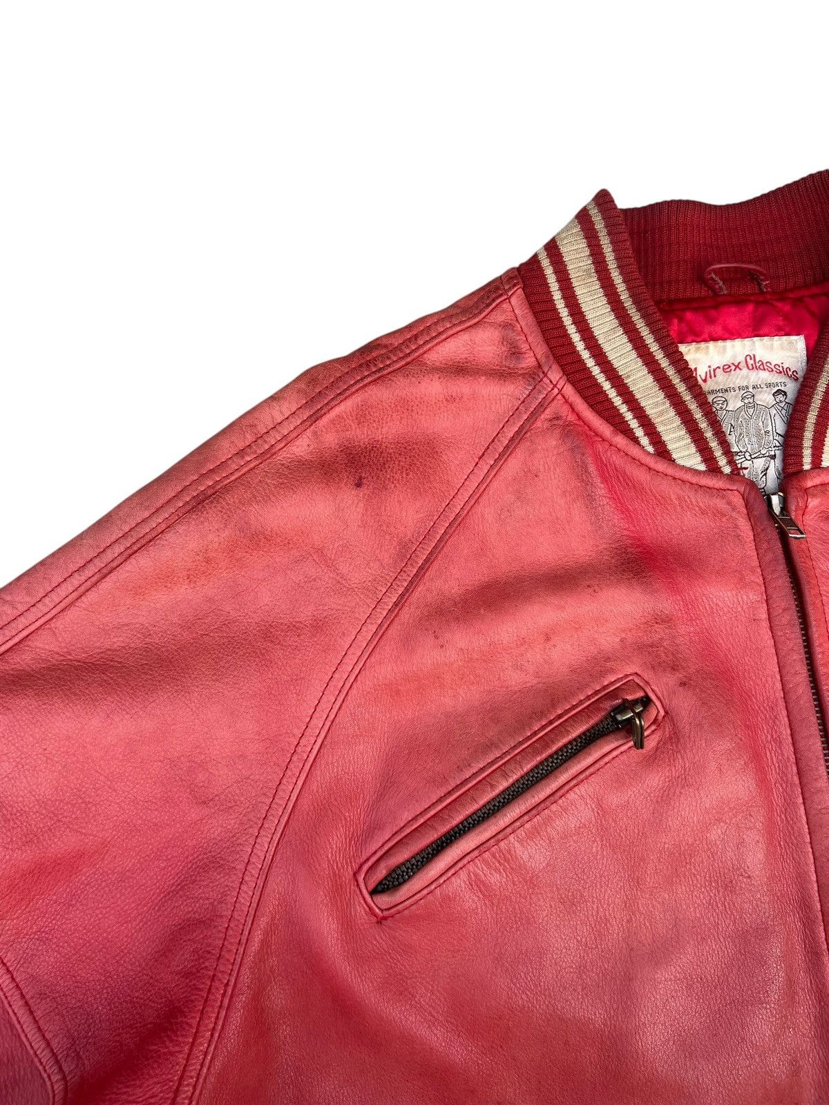 Avirex 90s Avirex Muddy Patina Leather Flight Jacket Military Size US M / EU 48-50 / 2 - 13 Thumbnail