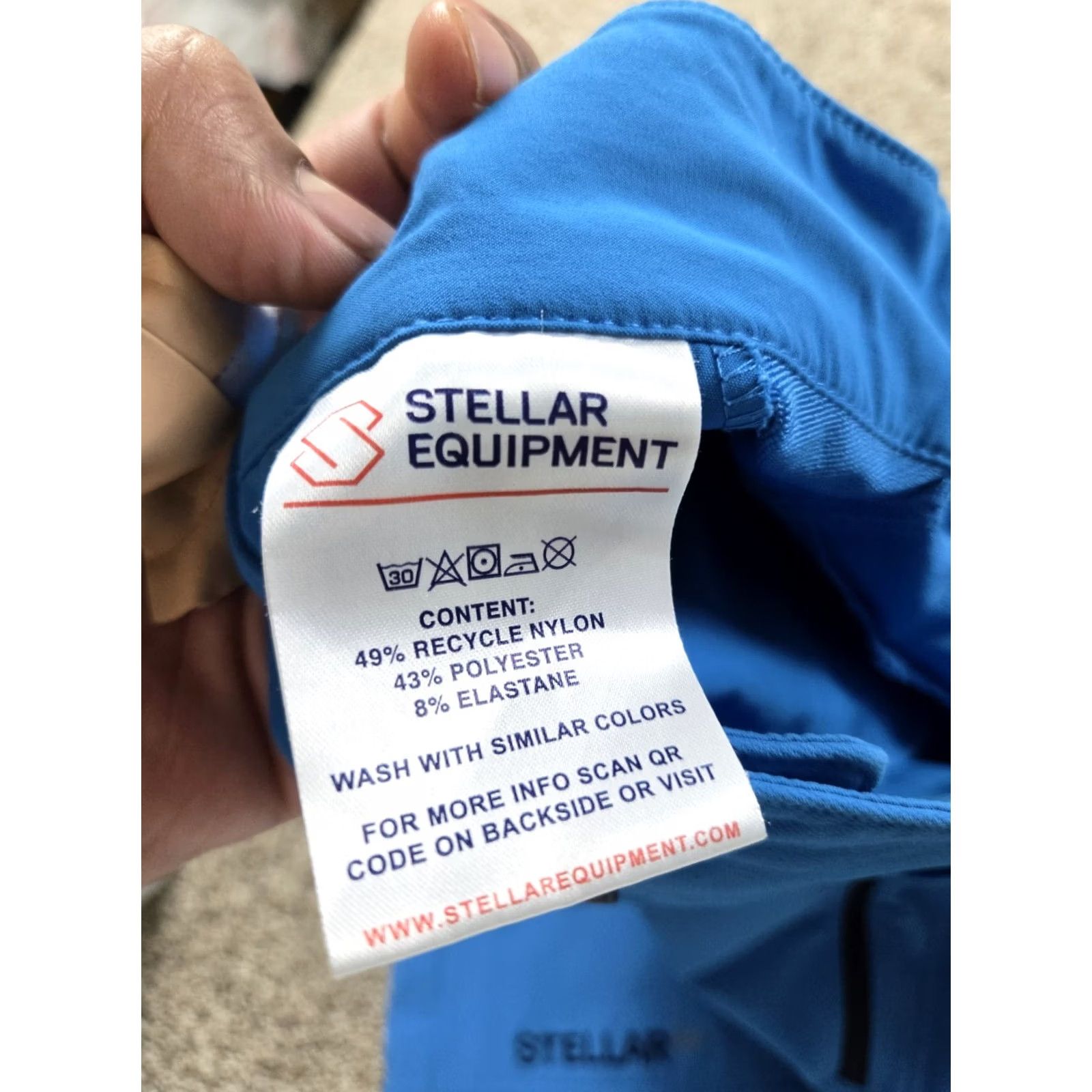 Vintage Stellar Equipment Mens Large Blue Softshell Shorts Athletic Outdoor Hiking Nautical Nylon Polyester Spandex Pockets Stretch Size US 34 / EU 50 - 4 Thumbnail