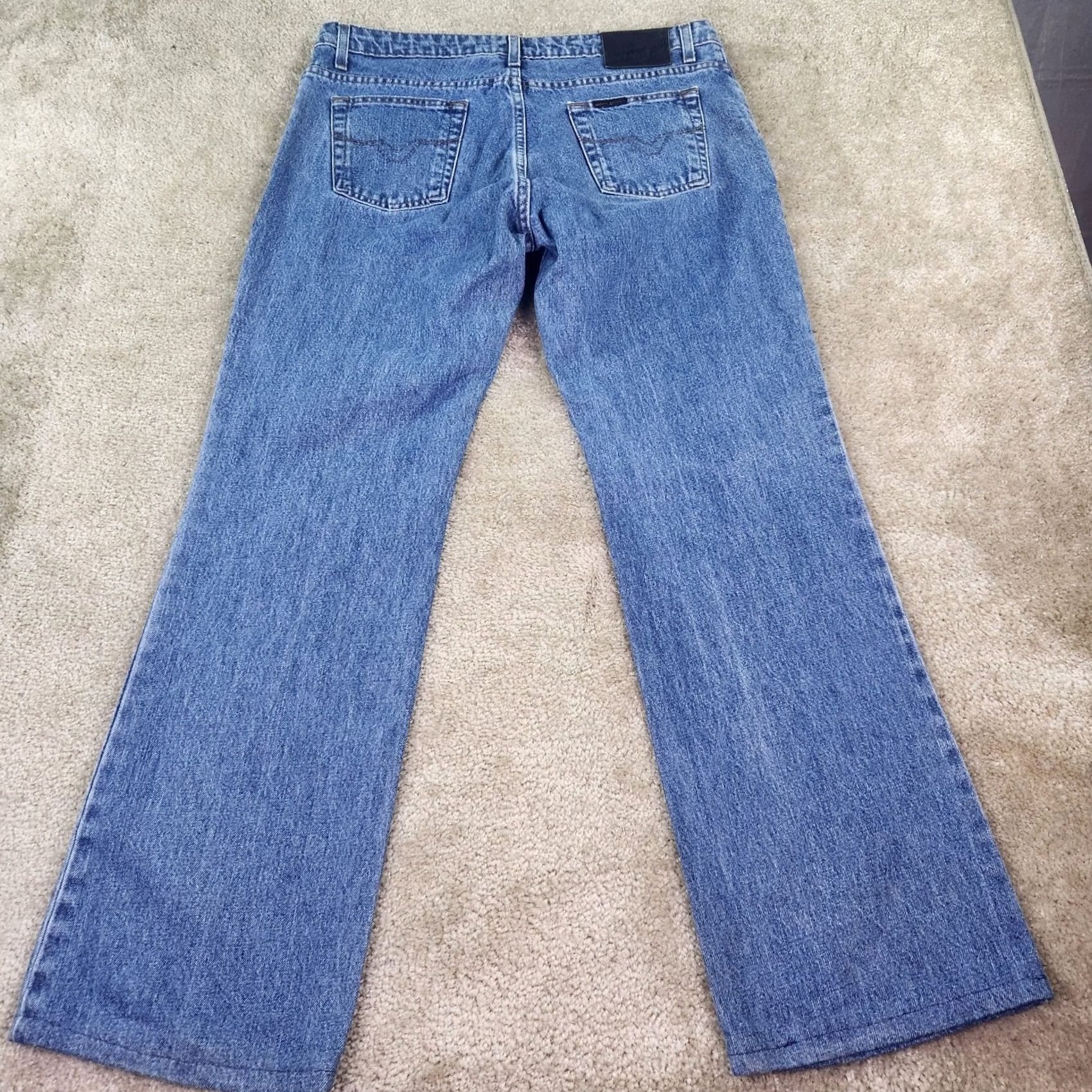 Harley Davidson VINTAGE Harley Davidson Womens Jeans Size 12 36in Waist 31in Inseam Straight Biker Blue B903 Size 25" / US 0 / IT 36 - 4 Thumbnail