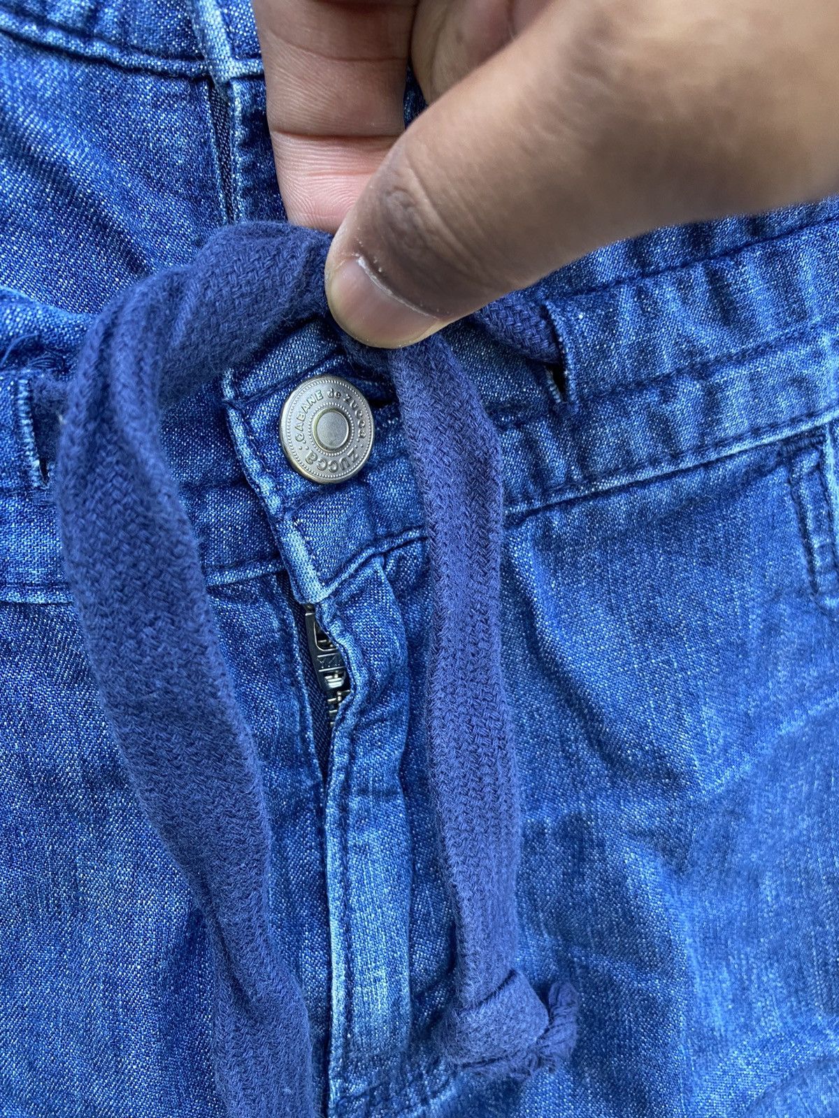 Vintage Cabane De Zucca Double Waist by Issey Miyake Shortpant Denim Size 31" - 5 Thumbnail