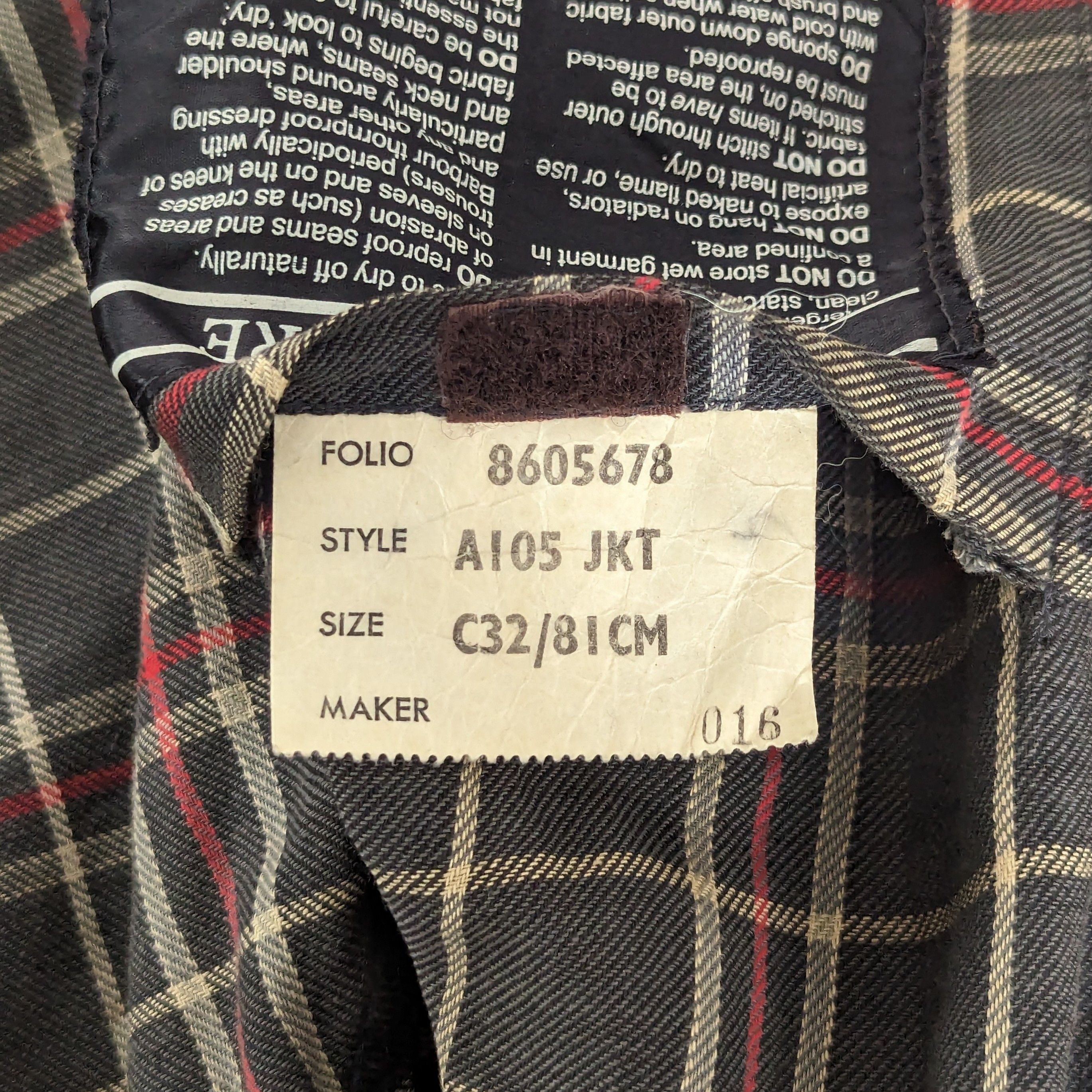 Barbour Barbour Two Crown A105 Bedale Wax Jacket 81cm/32in England Size US XS / EU 42 / 0 - 18 Thumbnail