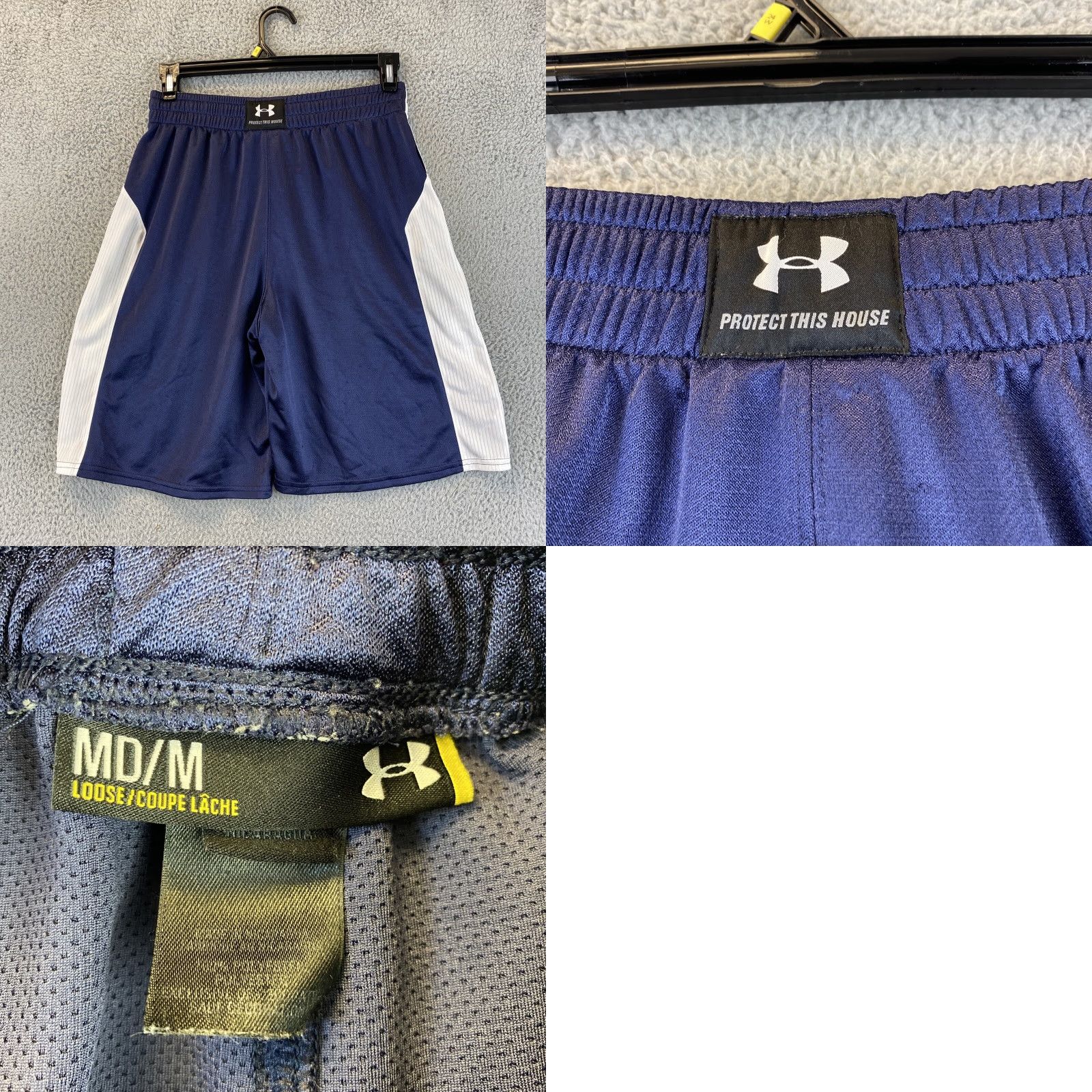 Under Armour Under Armour Basketball Shorts Men M Blue Graphic Logo Athletic Gym Loose 56-20 Size US 31 - 8 Thumbnail