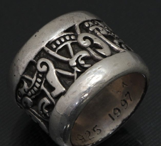 image of Chrome Hearts Wide Celtic Band Ring - Size 7 in Silver, Men's