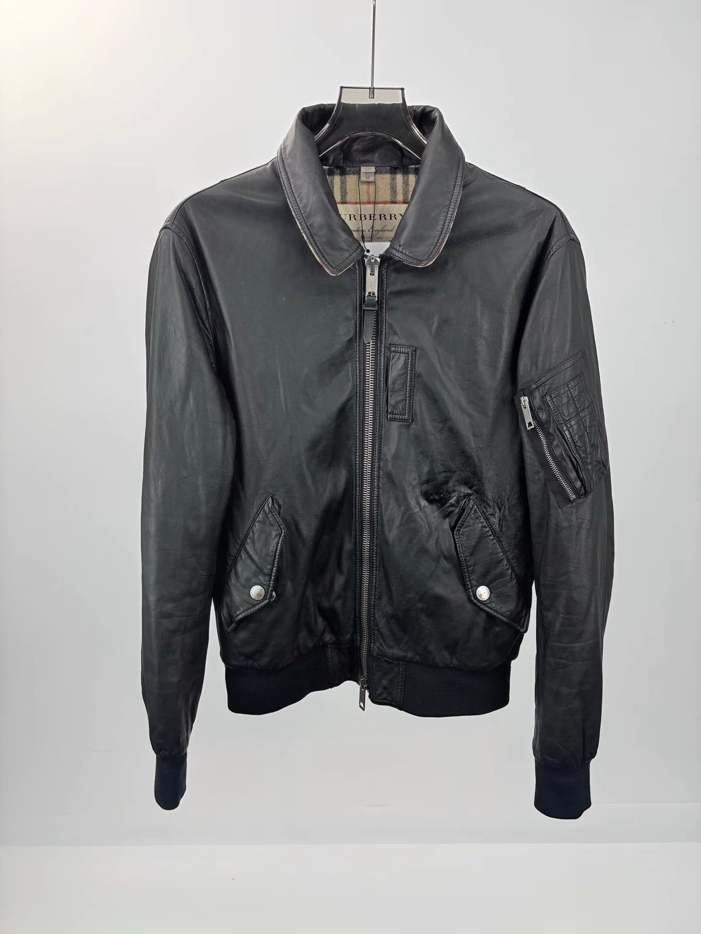 Burberry × Vintage Nova Check Lamb Nappa leather Jacket Burberrys