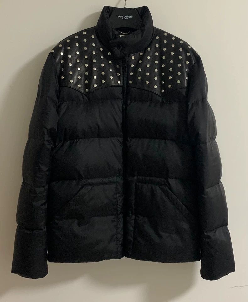 Saint Laurent Paris Saint Laurent Black Padded Jacket with Studs- DMC Size US XXL / EU 58 / 5 - 1 Thumbnail