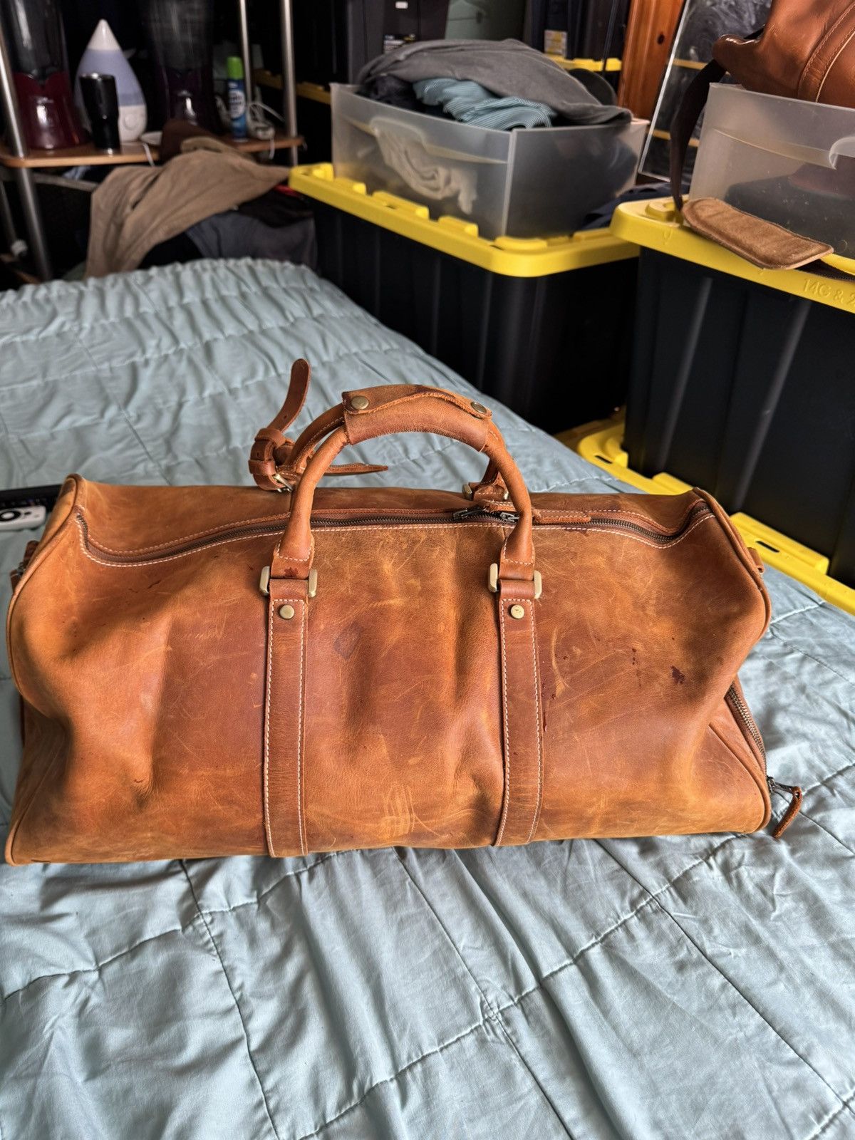 Handmade Authentic leather gym bag Size ONE SIZE - 8 Thumbnail