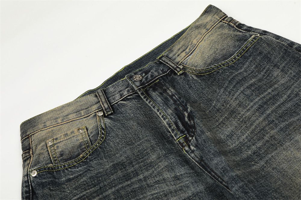 Japanese Brand Men's loose-fitting washed distressed straight leg jeans Size US 32 / EU 48 - 3 Thumbnail