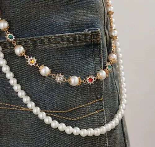 Other Exquisite Imitation Pearl Keychain Wallet Belt Chain Size ONE SIZE - 2 Thumbnail