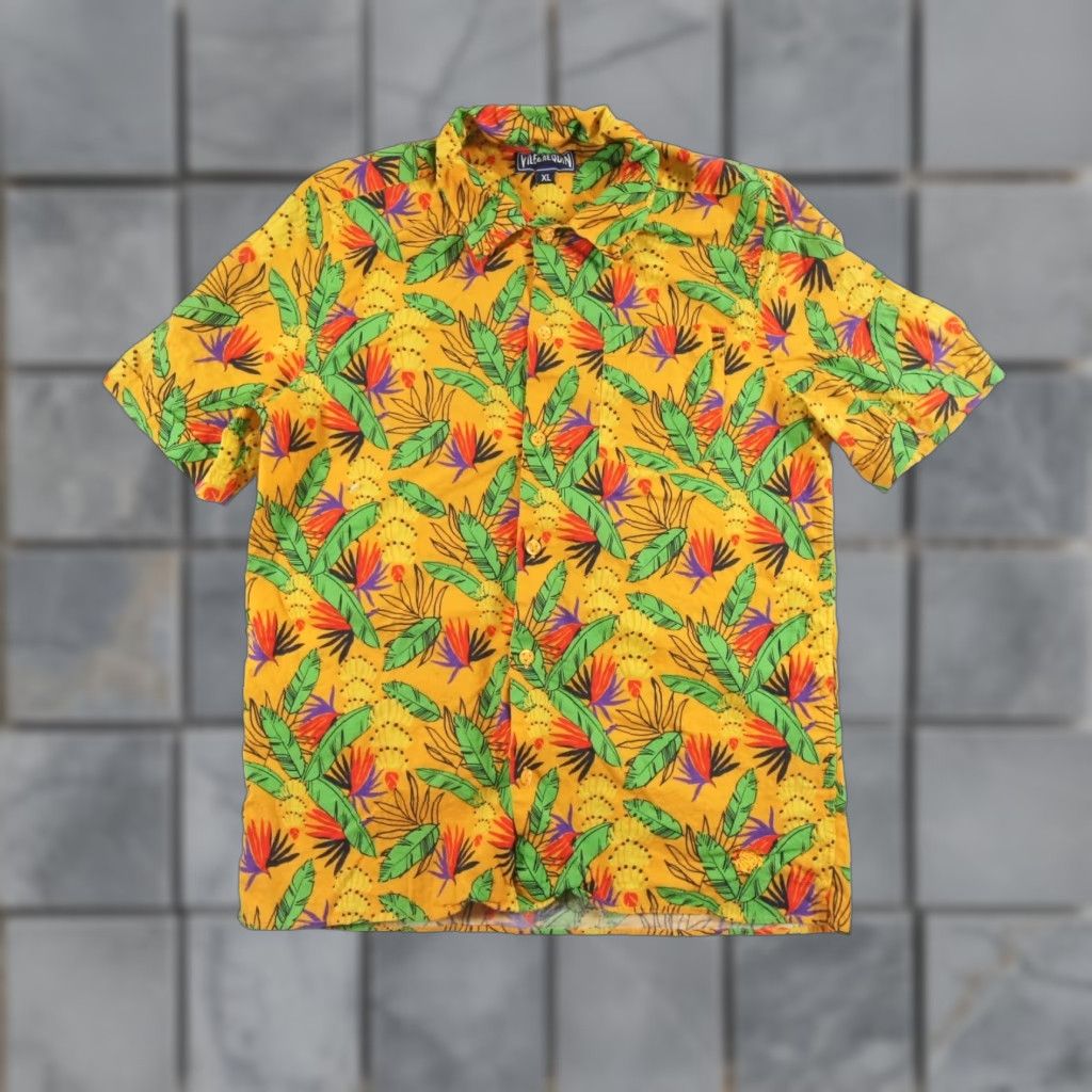 Vilebrequin Vilebrequin Button Down Shirt Mens XL Yellow Short Sleeve Casual Outdoor Size US XL / EU 56 / 4 - 1 Thumbnail