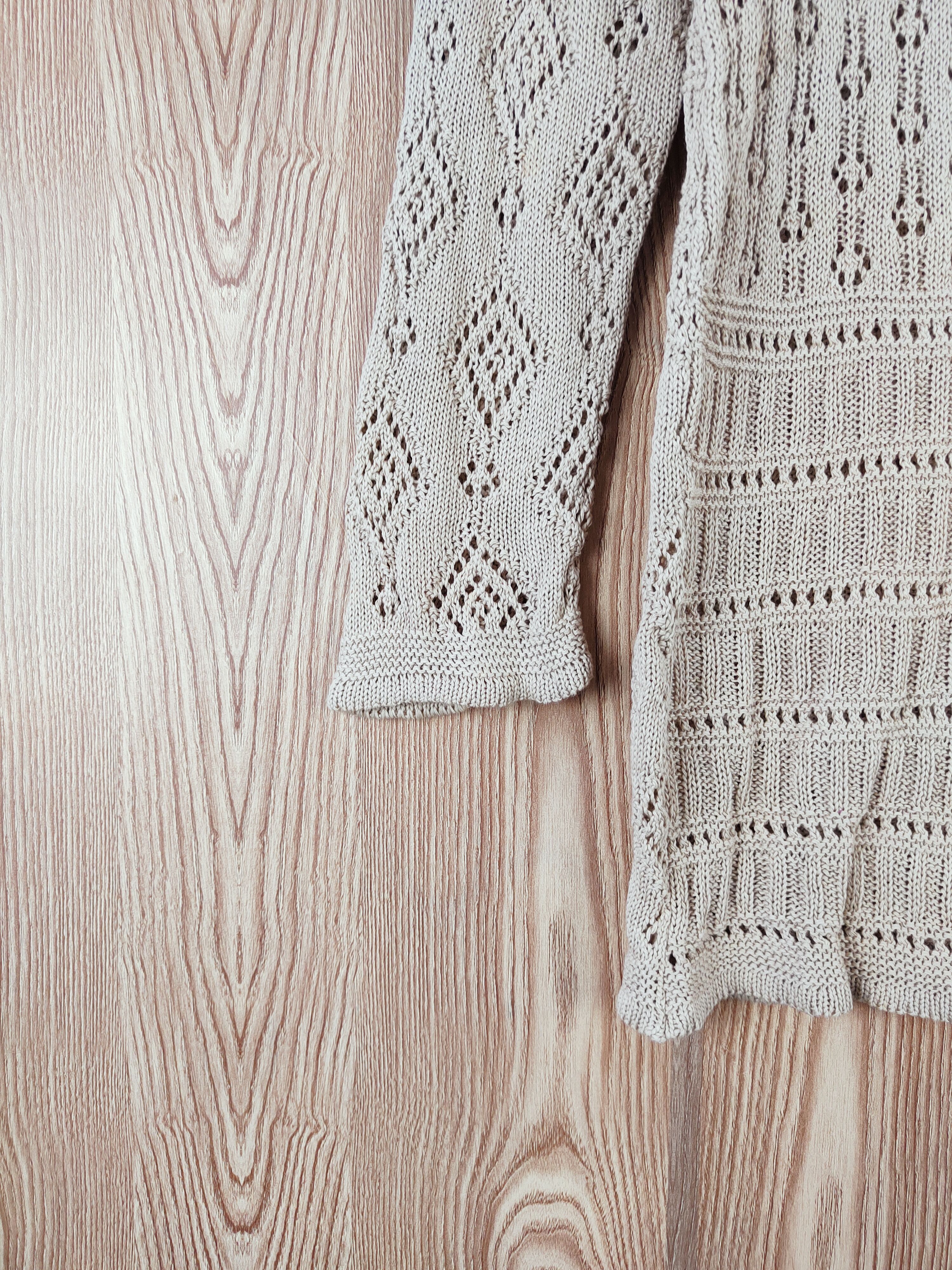Japanese Brand × Vintage Selection RJ Brown Mesh Net Knitwear Long Cardigan #W475 Size M / US 6-8 / IT 42-44 - 4 Thumbnail