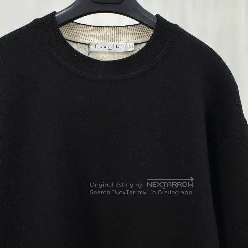 Dior Dior Black back letter cashmere knitted sweater Size XXS / US 00 / IT 34 - 3 Thumbnail
