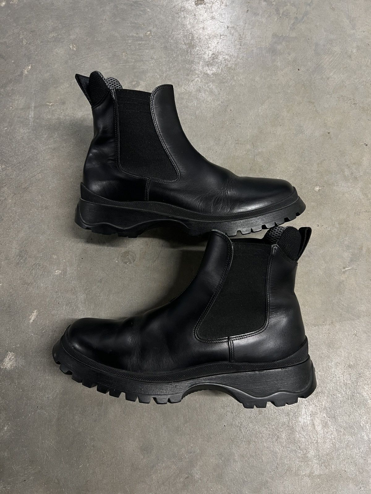 Prada Womens Prada Brixxen Chelsea Boots Black Leather Size US 7.5 / IT 37.5 - 5 Thumbnail