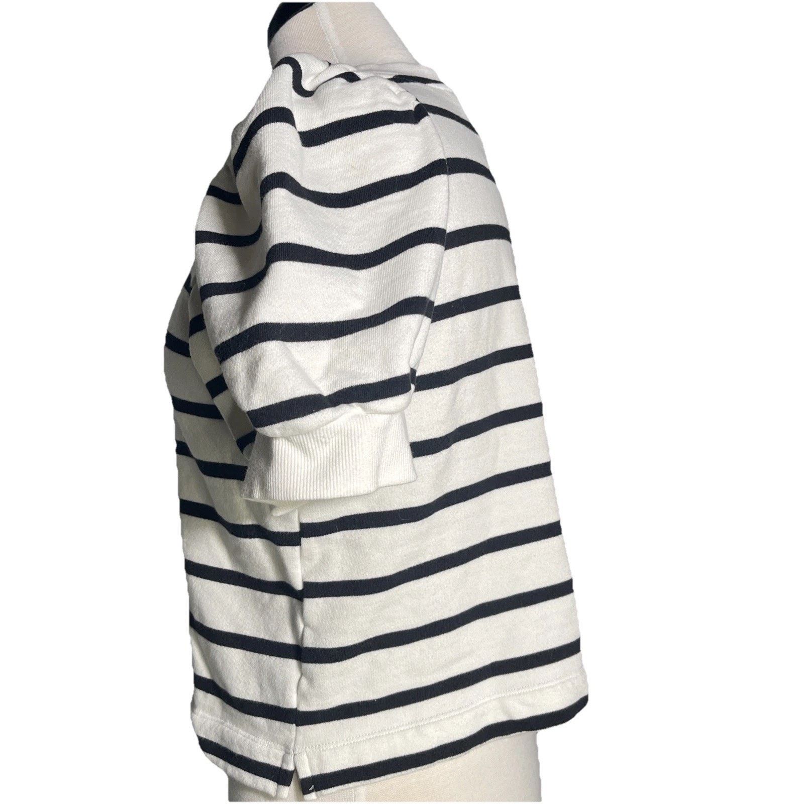 H&M H&M Short Sleeve Sweater White and Black Stripes Size M / US 6-8 / IT 42-44 - 3 Thumbnail