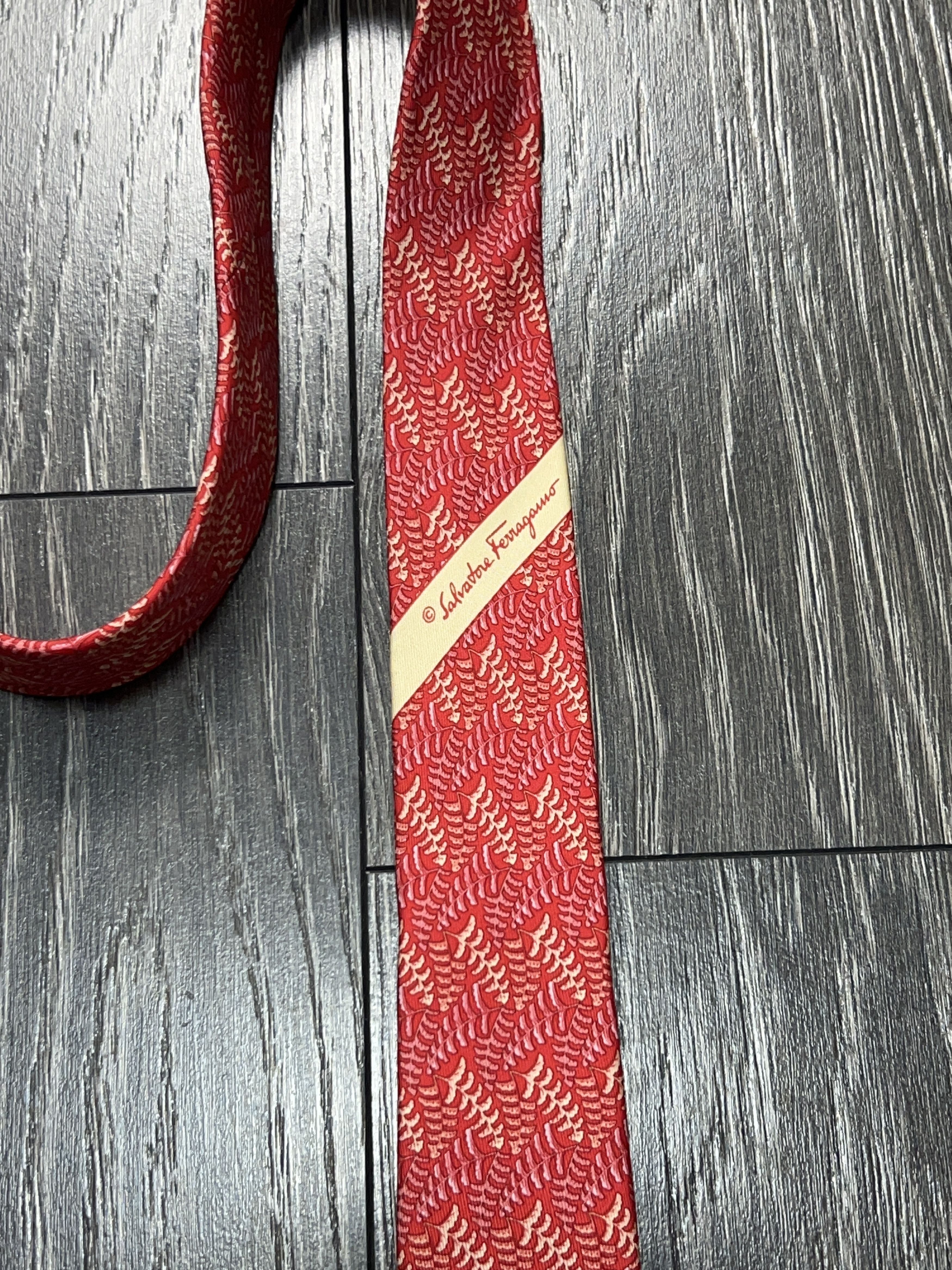 Salvatore Ferragamo Tie Necktie Cravatte 100% Silk Made in Italy Size ONE SIZE - 3 Thumbnail