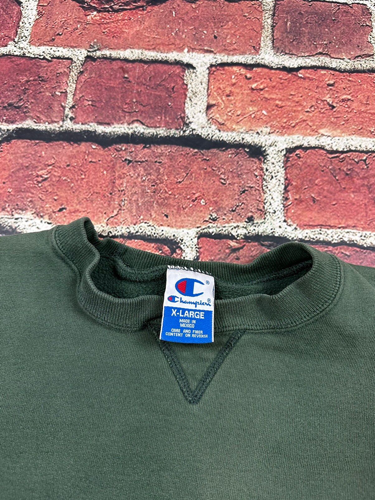 Vintage Vintage 90s Champion Sweatshirt Green Spell Out Crewneck Size US XL / EU 56 / 4 - 7 Thumbnail