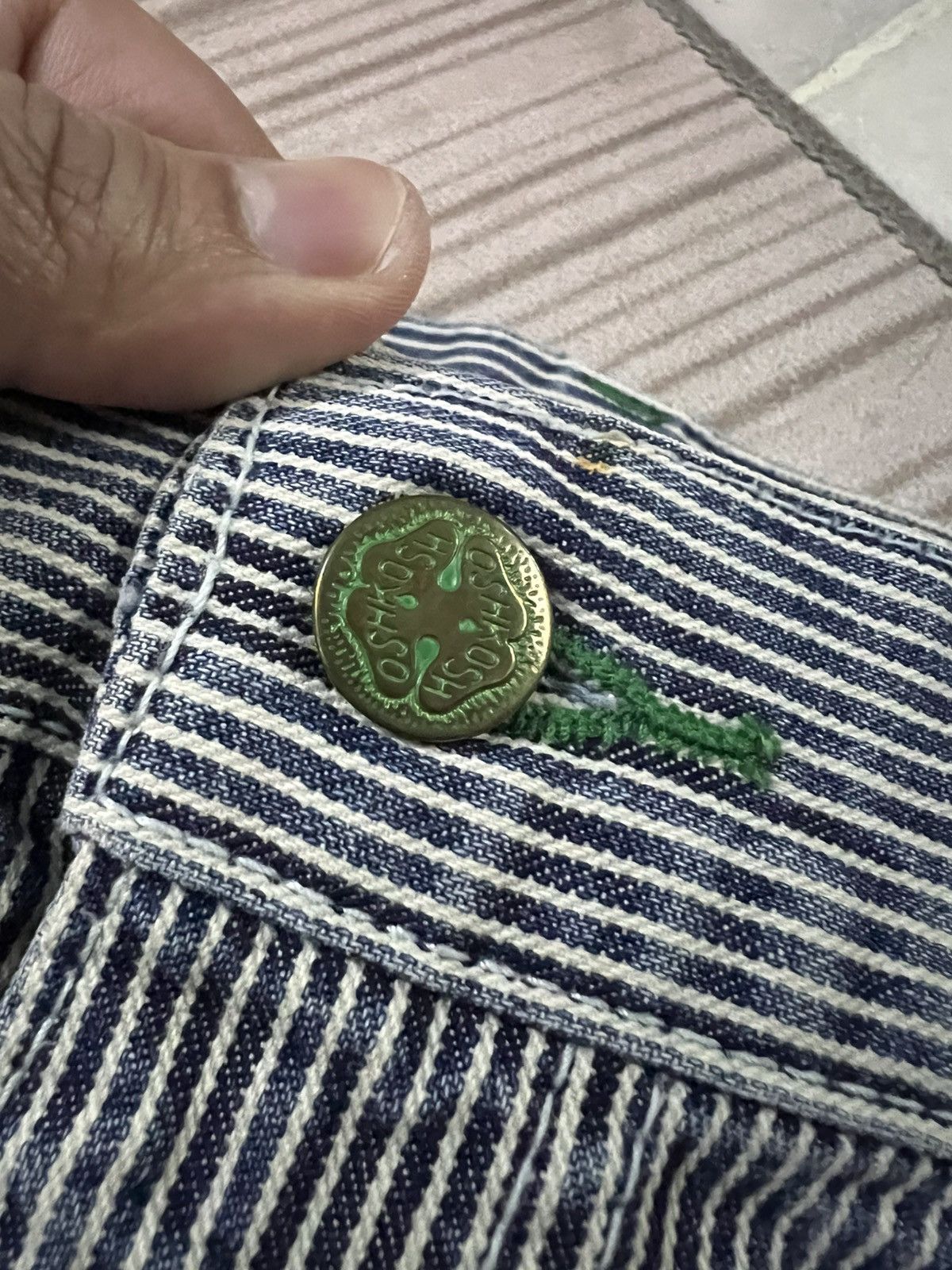 Japanese Brand 💥Vintage Oshkosh Carpenter Stripe Hickory Denim Jean Size US 36 / EU 52 - 15 Thumbnail