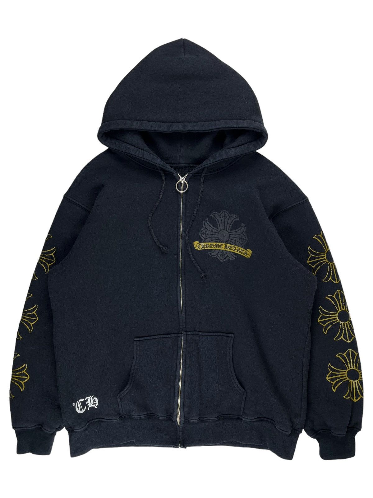 Chrome Hearts Horseshoe Floral Sleeve Waffle Thermal Shirt
