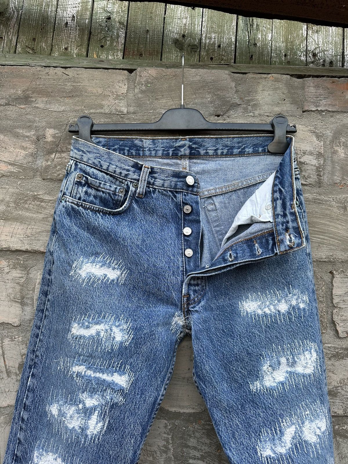 Levi's × Vintage 1970s Levi’s Women’s Distressed Hippy Jeans Pants Size 28" / US 6 / IT 42 - 3 Thumbnail