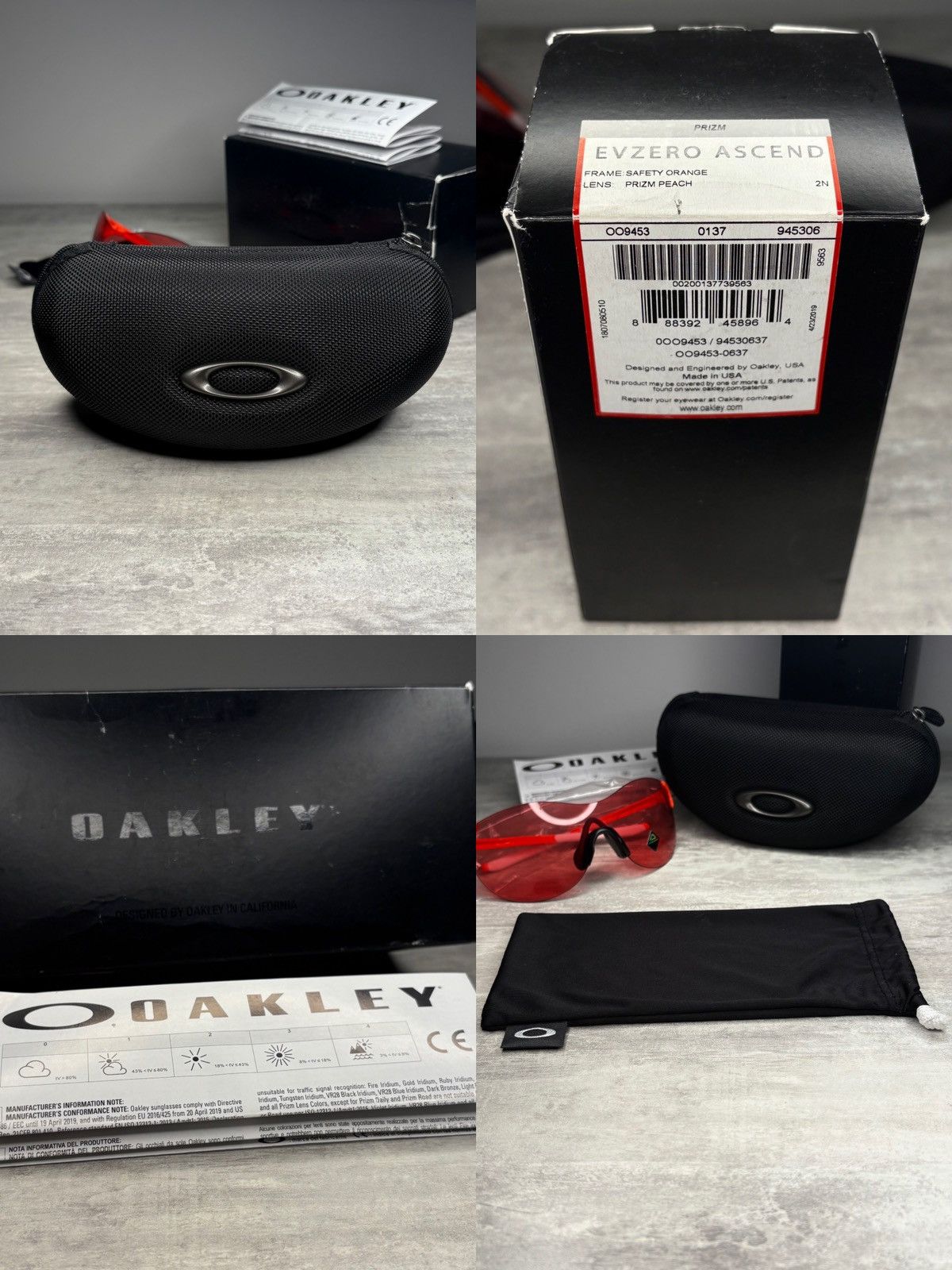 Oakley Oakley EVZero Ascend Safety Orange / Prizm Peach Glasses Size ONE SIZE - 19 Thumbnail