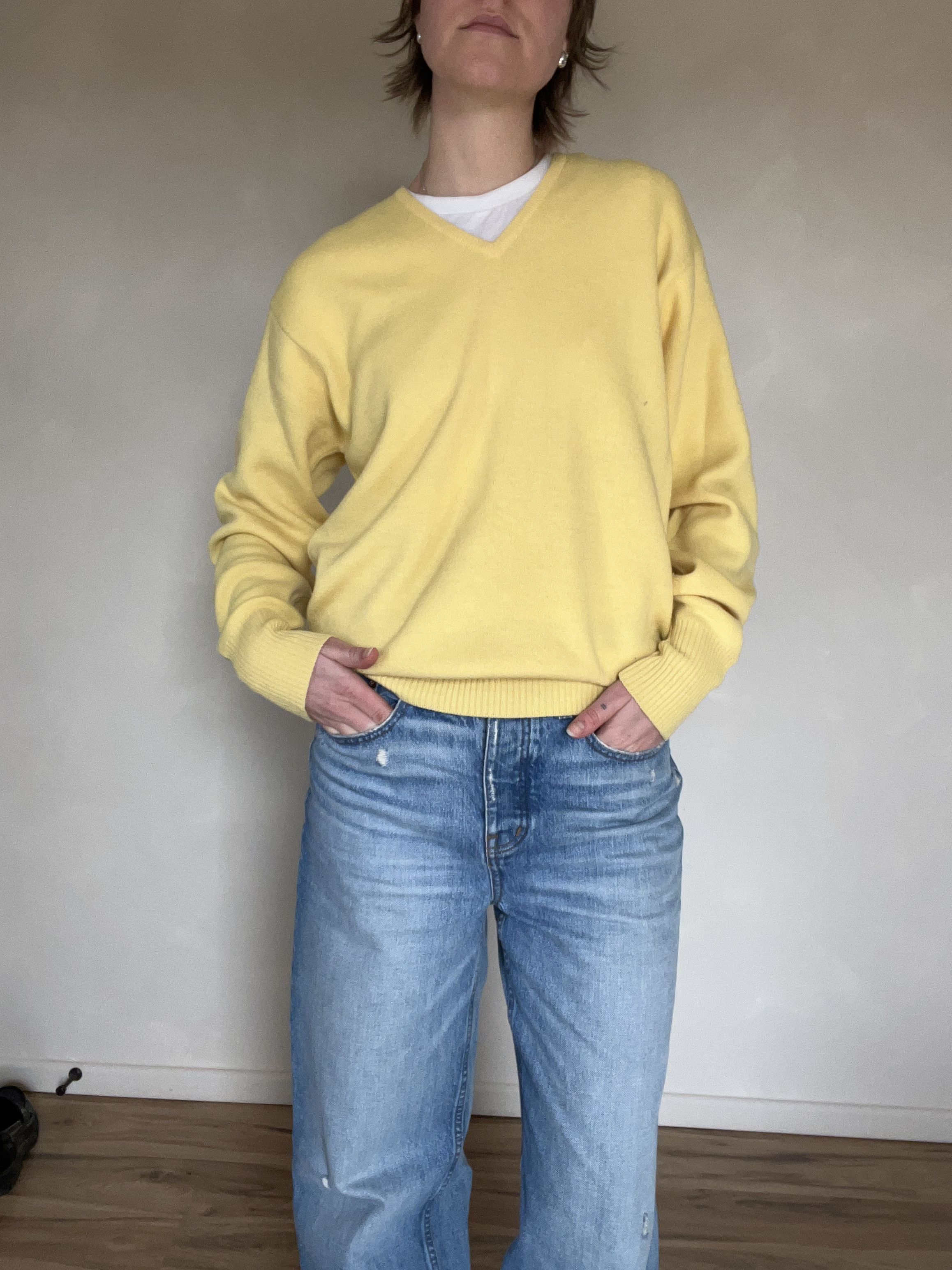 Jantzen Jantzen Men's Yellow Fleece Jumper Size US L / EU 52-54 / 3 - 4 Thumbnail