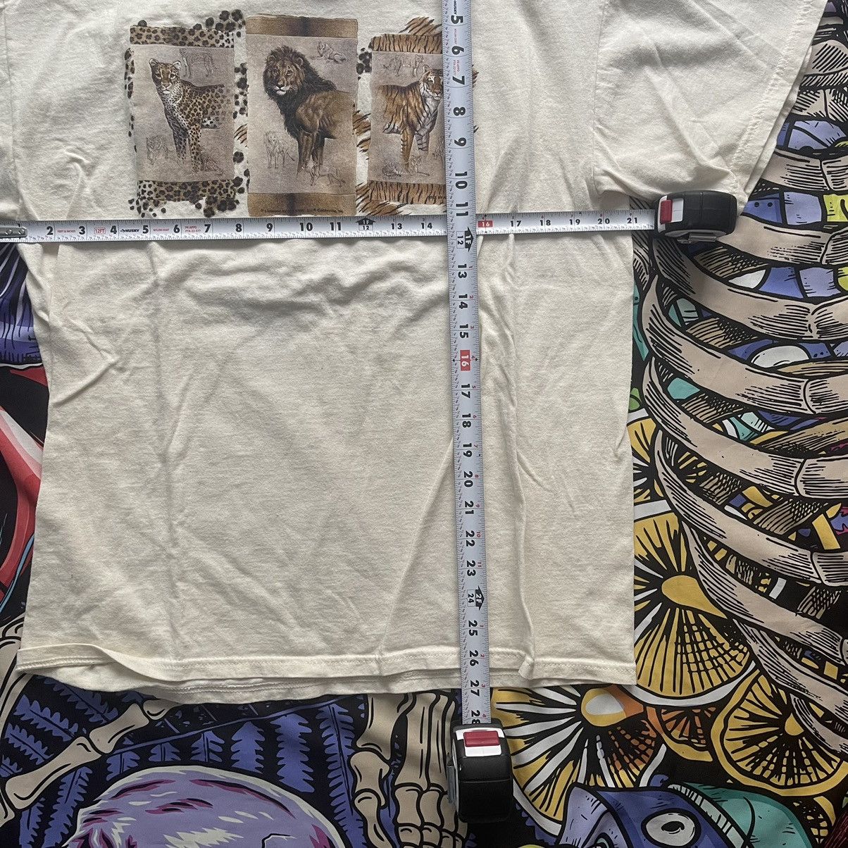 Gildan 1990’s Vintage Cheetah Lion Tiger Cream T-Shirt Size US L / EU 52-54 / 3 - 2 Thumbnail
