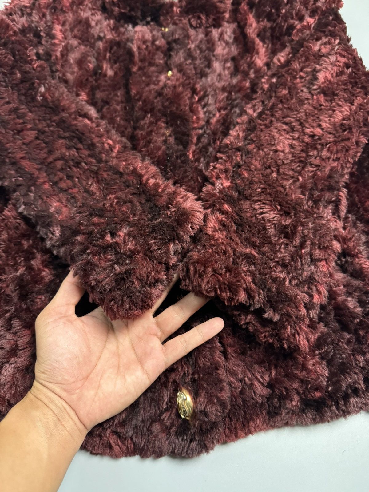 If Six Was Nine Paula Lishman Handmade Knit Fur Jacket Size M / US 6-8 / IT 42-44 - 7 Thumbnail