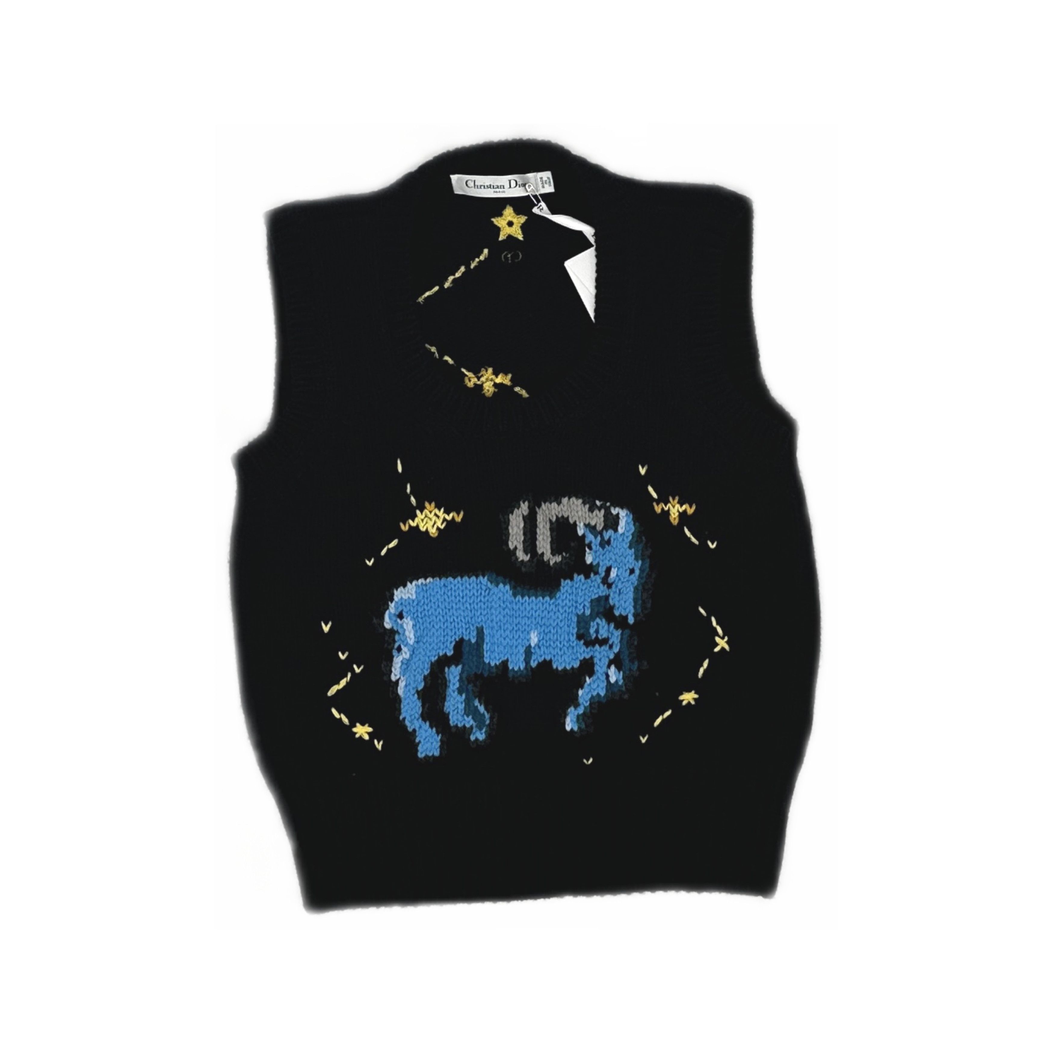Dior Dior Zodiac Embroidered Knit Vest Size 38 Size S / US 4 / IT 40 - 1 Thumbnail