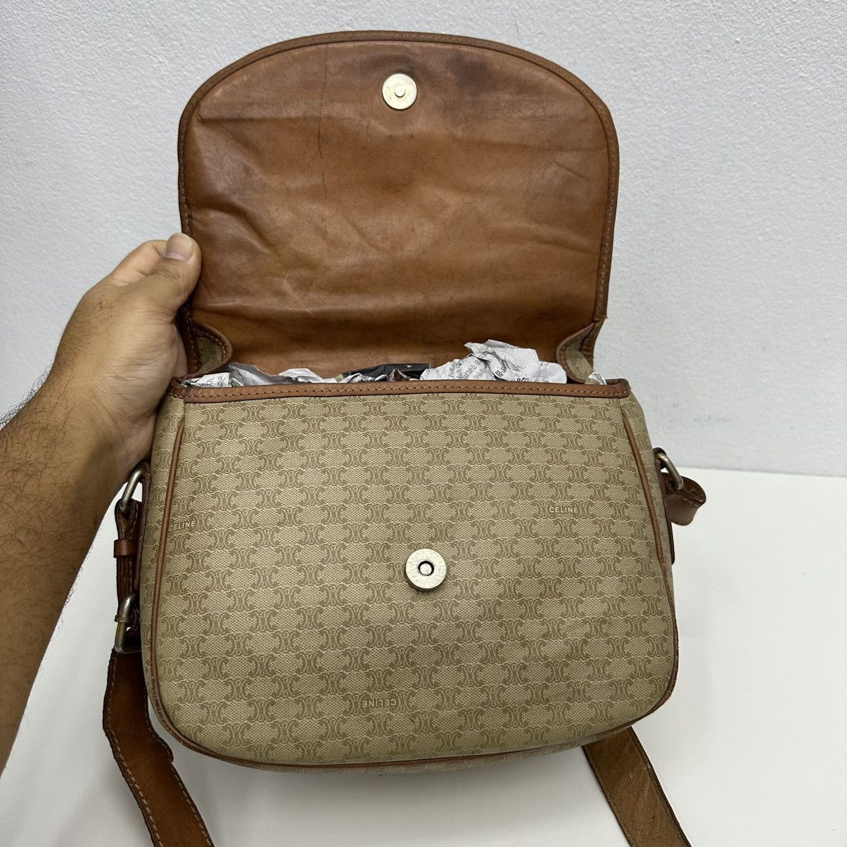 Celine ‼️YES‼️ AUTHENTIC CELINE MACADAM SHOULDER SHOULDER BAG Size ONE SIZE - 11 Thumbnail