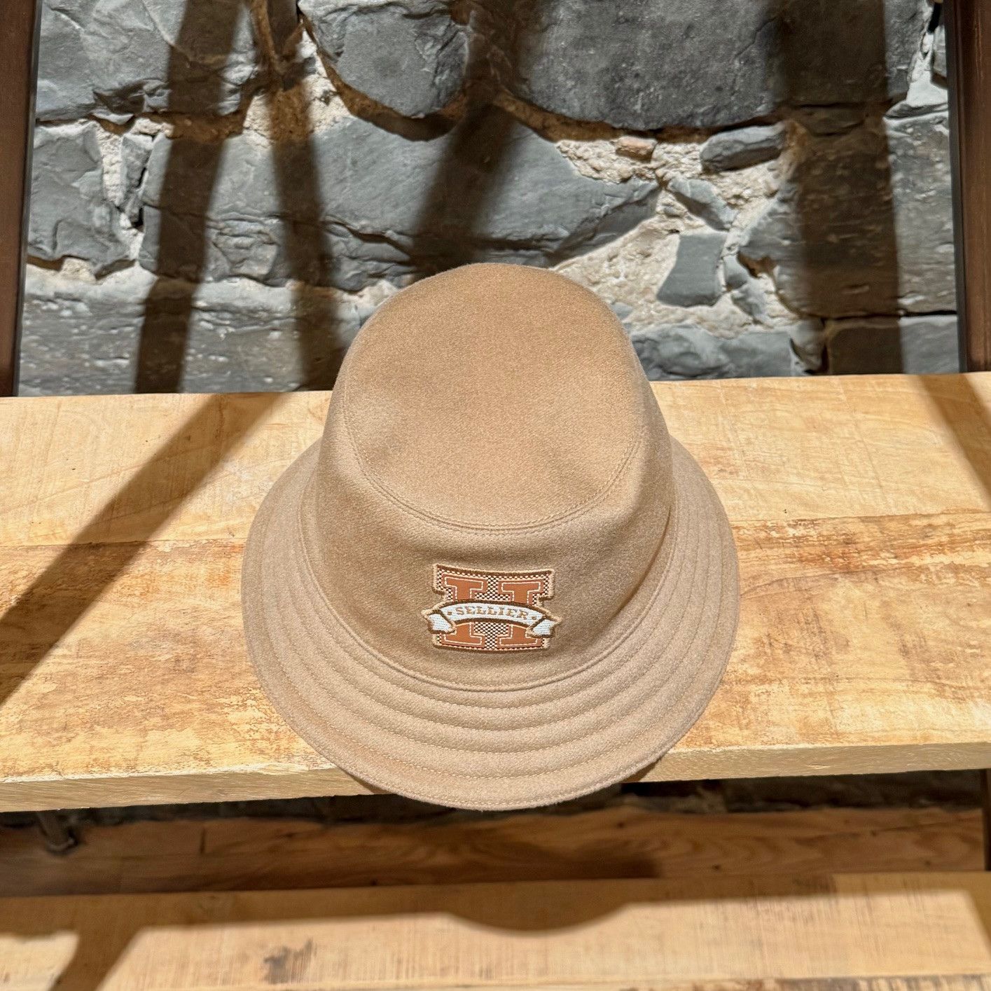 Hermes Hermès Harper H Sellier Beige Cashmere Bucket Hat - MEDIUM Size ONE SIZE - 7 Thumbnail