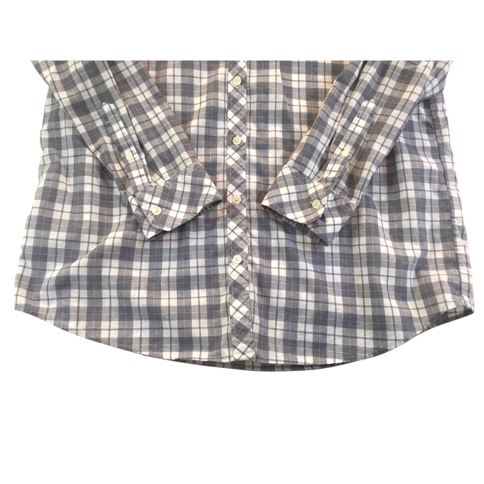 Banana Republic Banana Republic Grey Plaid Long Sleeve Pocket Shirt Medium Size US M / EU 48-50 / 2 - 5 Thumbnail