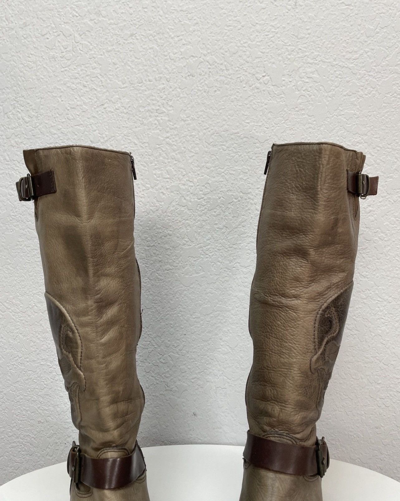 If Six Was Nine AS 98 Vibe Artisan Brown Leather Side Zip Ankle Biker Boots Size US 8 / IT 38 - 8 Thumbnail