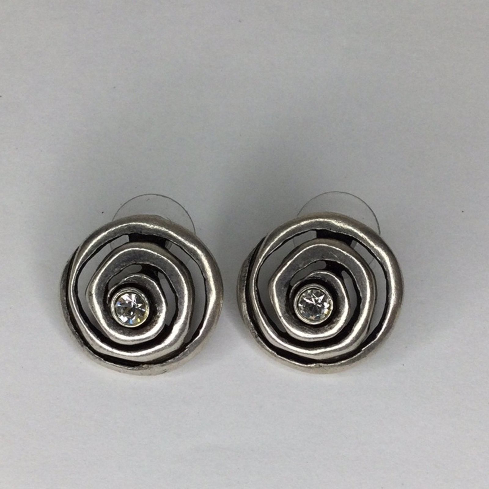 Chicos Chico's Elegant Silver Plated Diamond Rhinestone Earrings Size ONE SIZE - 1 Thumbnail