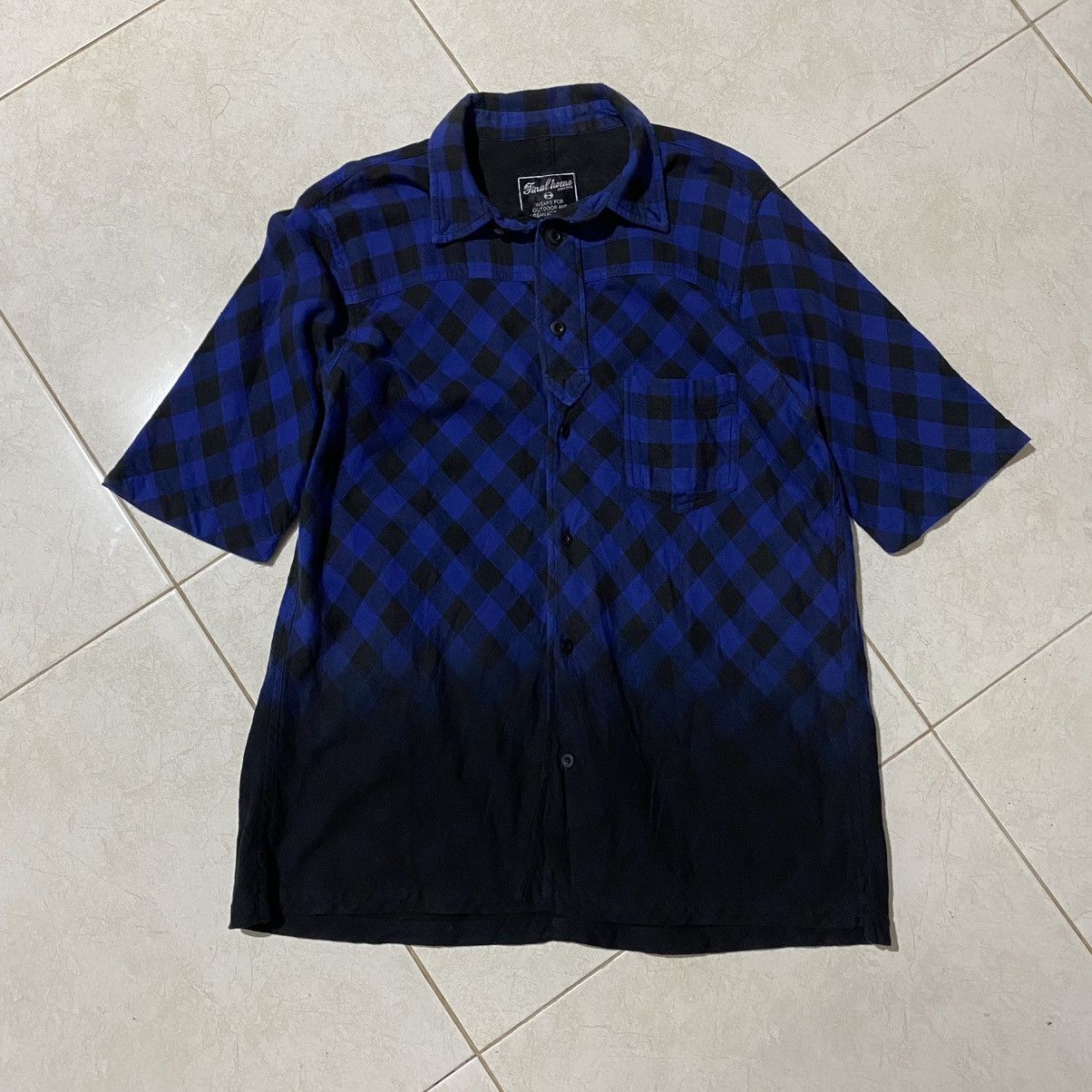 Final Home Final Home Blue/black dyed flannel shirt Size US M / EU 48-50 / 2 - 1 Thumbnail