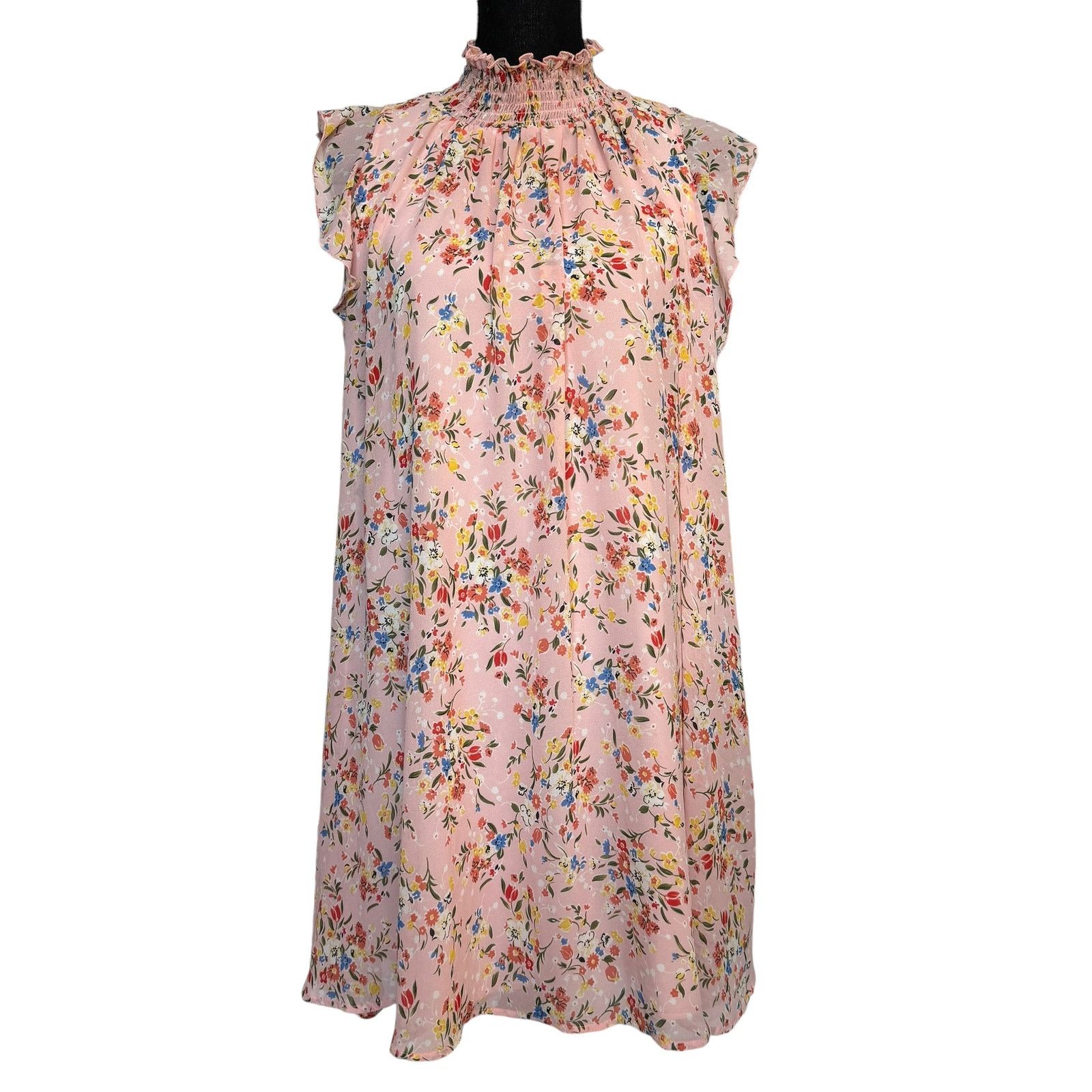 Nordstrom MELLODAY Nordstrom Pink Floral BABYDOLL Dress NWT xs Size XS / US 0-2 / IT 36-38 - 9 Thumbnail