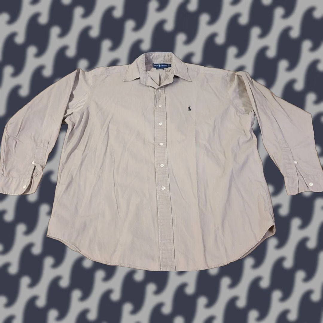 Polo Ralph Lauren Polo Ralph Lauren Shirt Men's Beige Large Long Sleeve Button Blake Cotton Size US L / EU 52-54 / 3 - 1 Thumbnail
