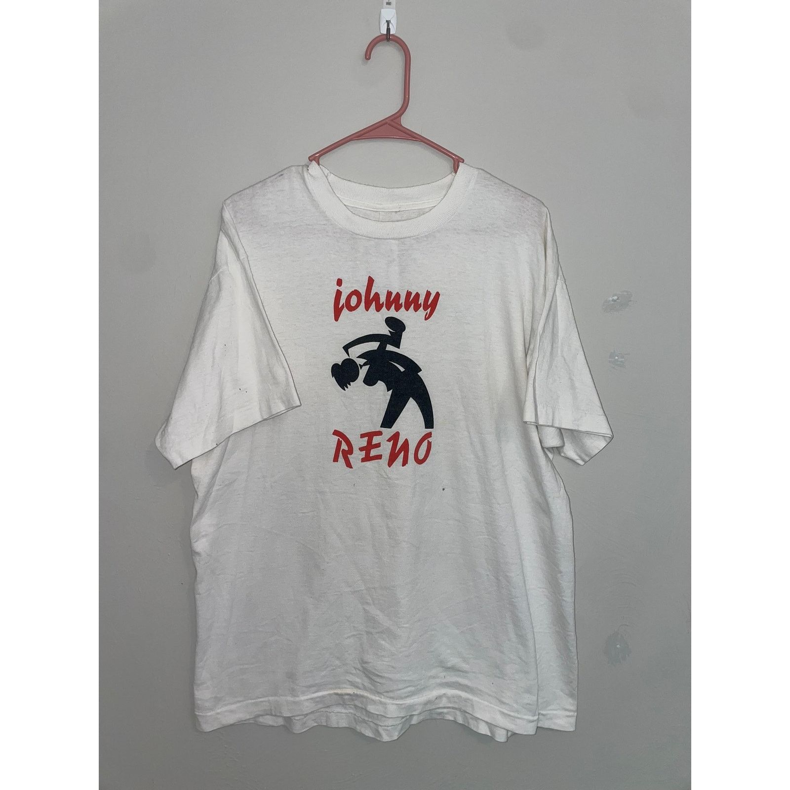 Vintage Vintage Johnny Reno Shirt Musician Music White Tee XL 90s Size US XL / EU 56 / 4 - 1 Thumbnail