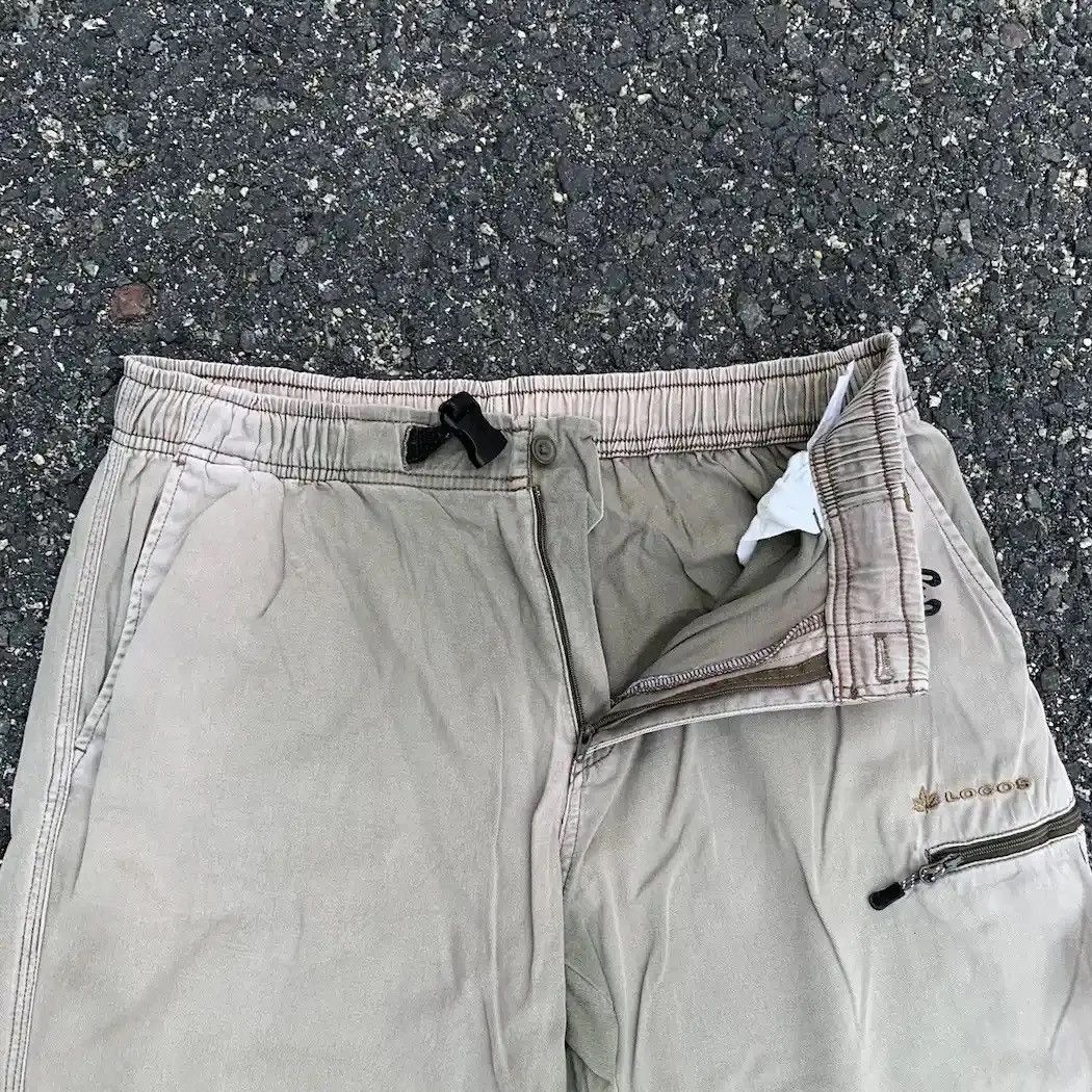 StraightFaded LOGOS Brand Double Knee Baggy Faded Hiking HeavyCotton Pants Size US 31 - 7 Thumbnail