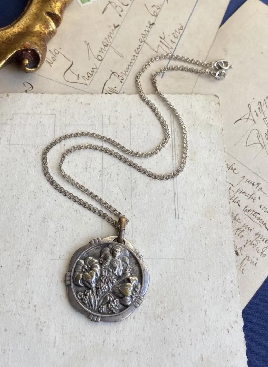 Vintage Vintage Christian Silver Plated Pendant chainSterling Silver Size ONE SIZE - 2 Thumbnail
