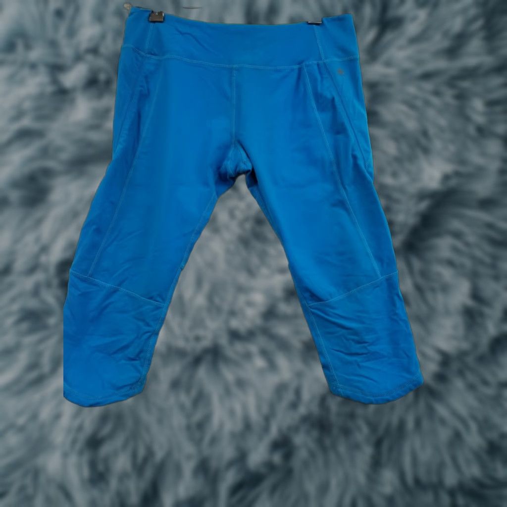Kyodan KYODAN Leggings Women Cropped Blue Elastic Waist Pull On L Large Skinny Activewear Size 36" / US 14 / IT 50 - 1 Thumbnail
